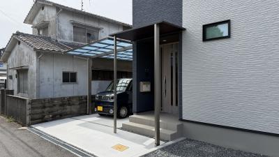 追加庇とカーポートで 雨の日でも快適におでかけ(岡山市 I様邸)