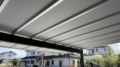 建物にシンデレラフィット　奥行片寄せカーポート（岡山市 K様邸）